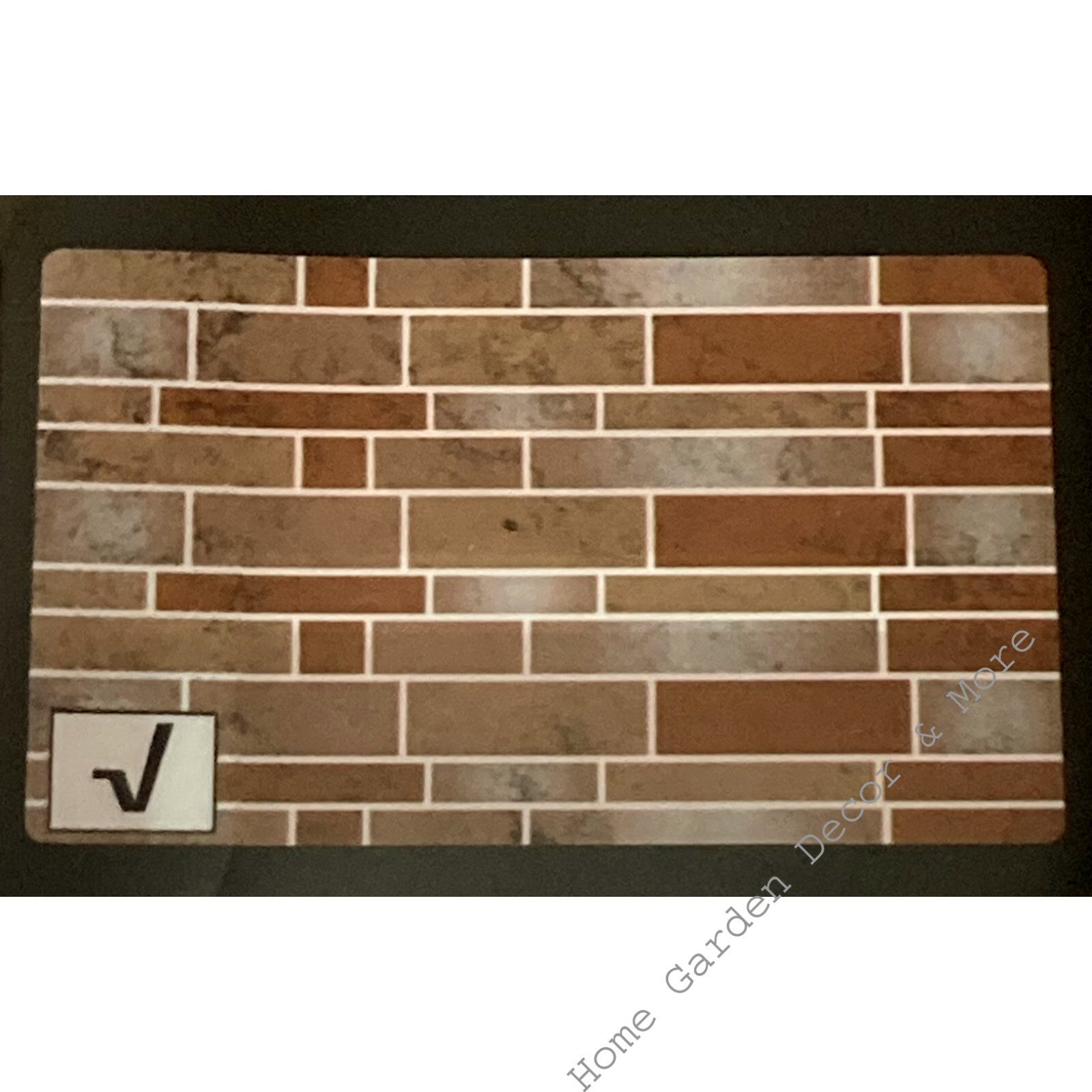 Teracotta Brown Brick Tile Foil Backsplash Wall Art Decal 29.5" Peel Stick