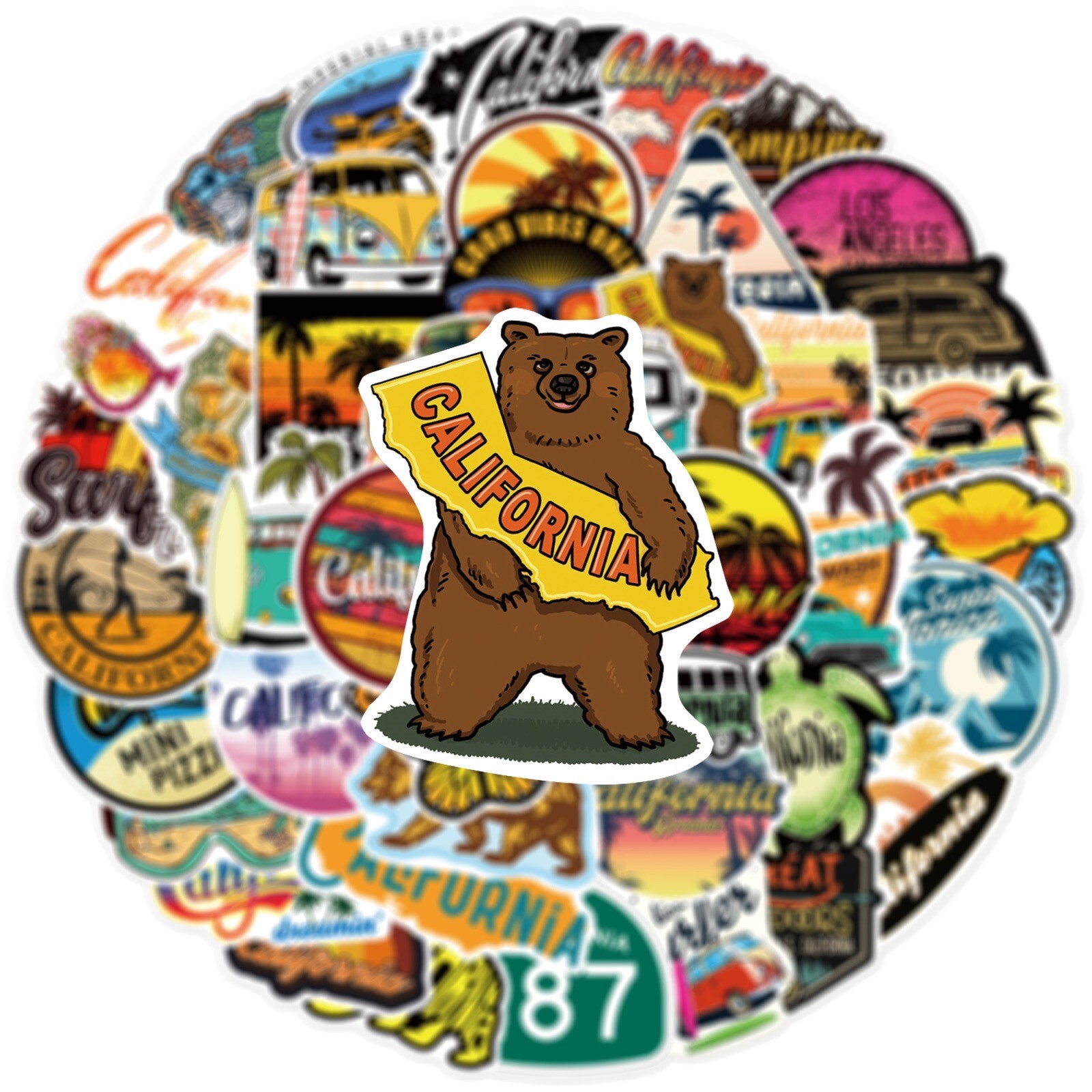 50 California Stickers CA Golden State Decals Laptop Hydro Yeti Free Shipping!