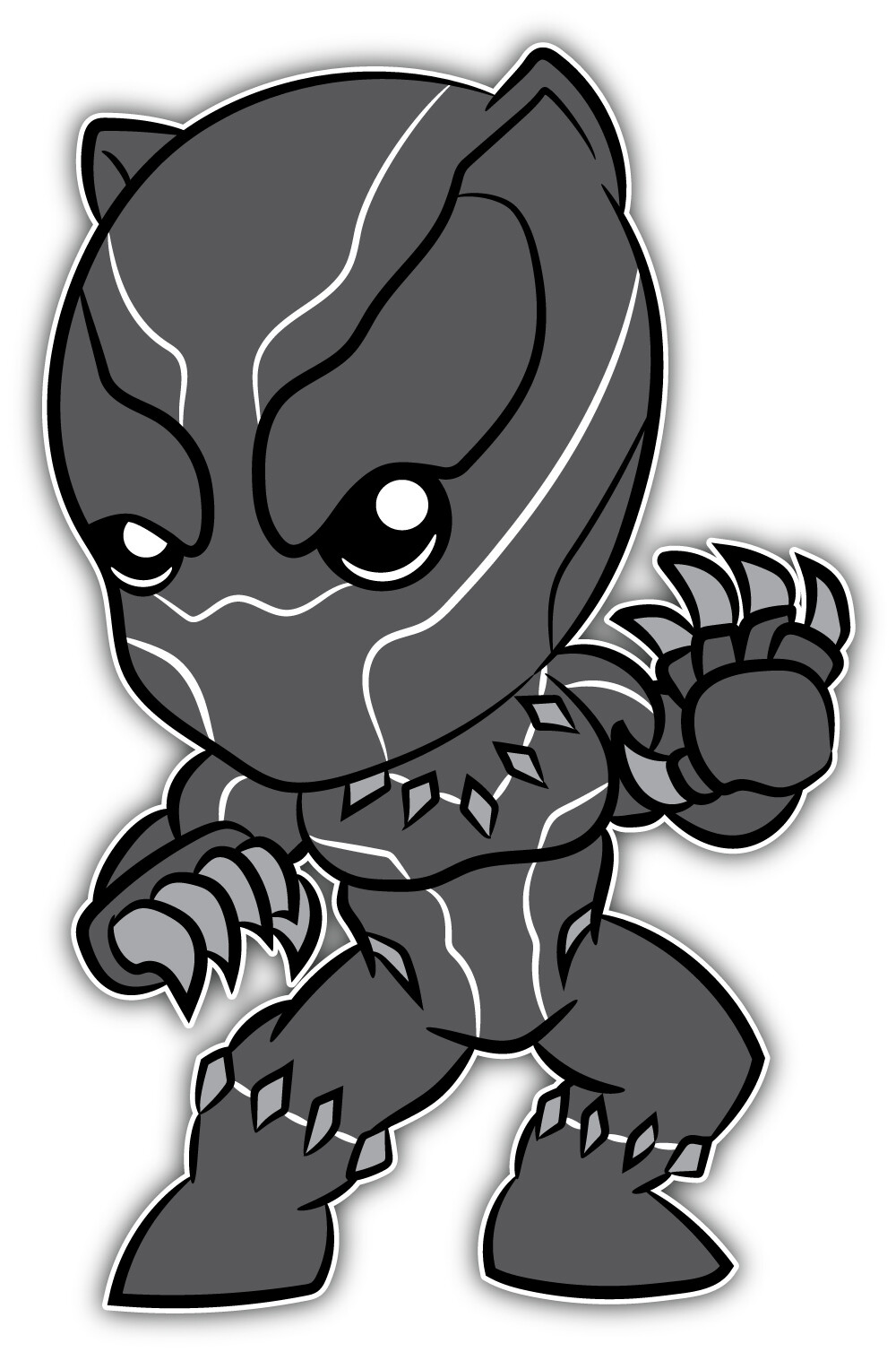 Avengers Black Panther Cartoon Sticker Bumper Decal "SIZES"