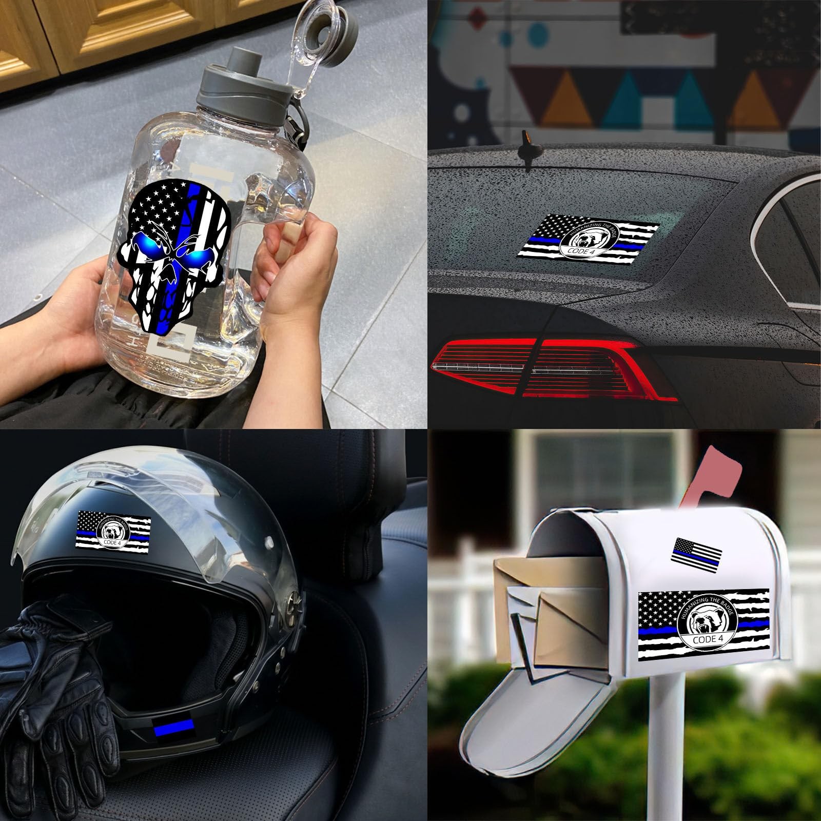 Code 4 Sticker Police, Thin Blue Line Sticker, Police Support Stickers – Amer…
