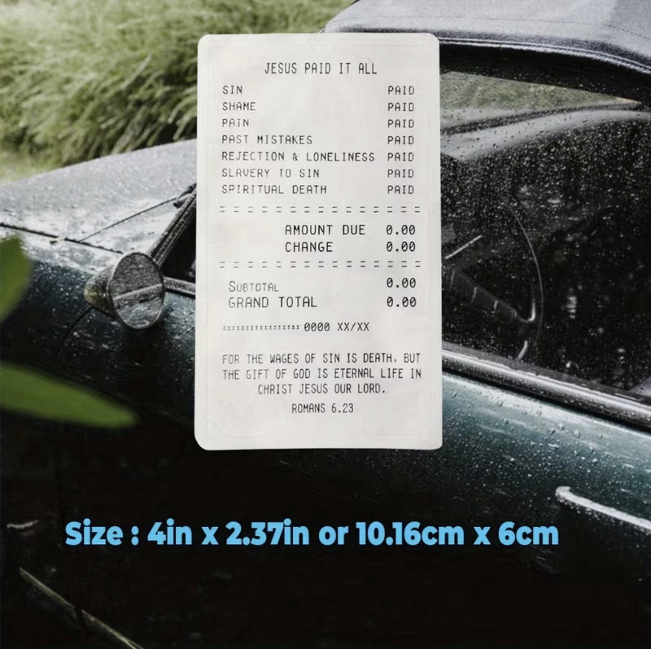 JESUS PAID IT ALL RECEIPT 4” VINYL DECAL STICKER GOD CHRISTIAN CROSS SAVED SIN