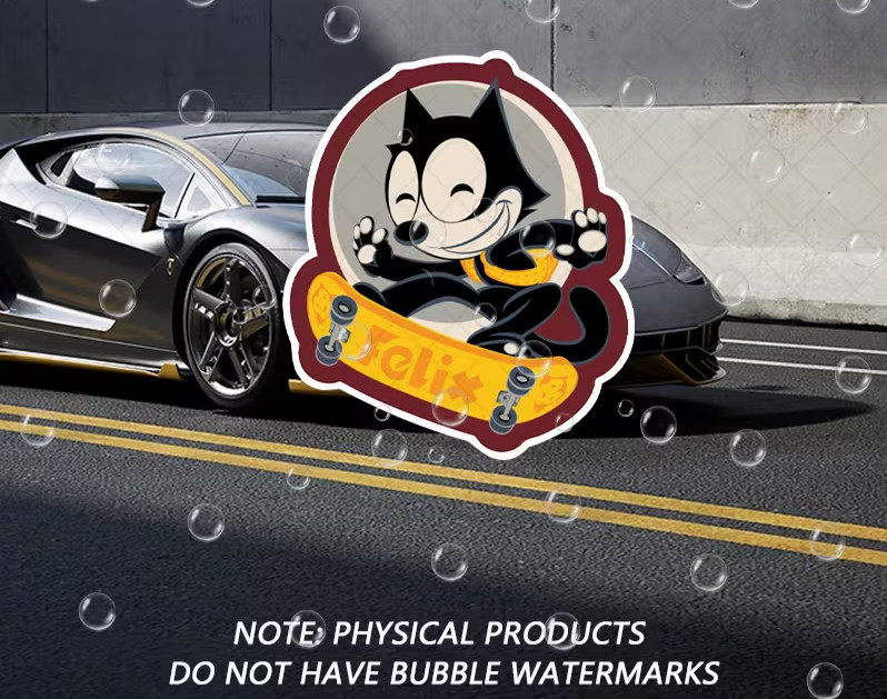 2pcs stickers Felix/Skateboard Vinyl Stickers – Sturdy, Easy-to-Apply Decal