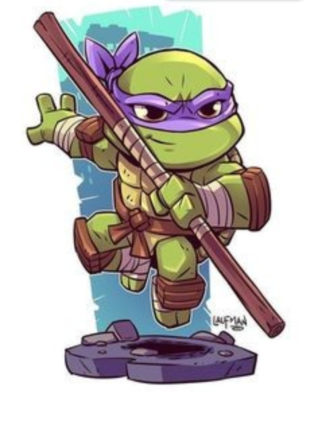 TMNT X DONATELLO VYNIL DIE CUT HIGH GLOSS STICKER X 3X2 INCHES X TMNT STICKER