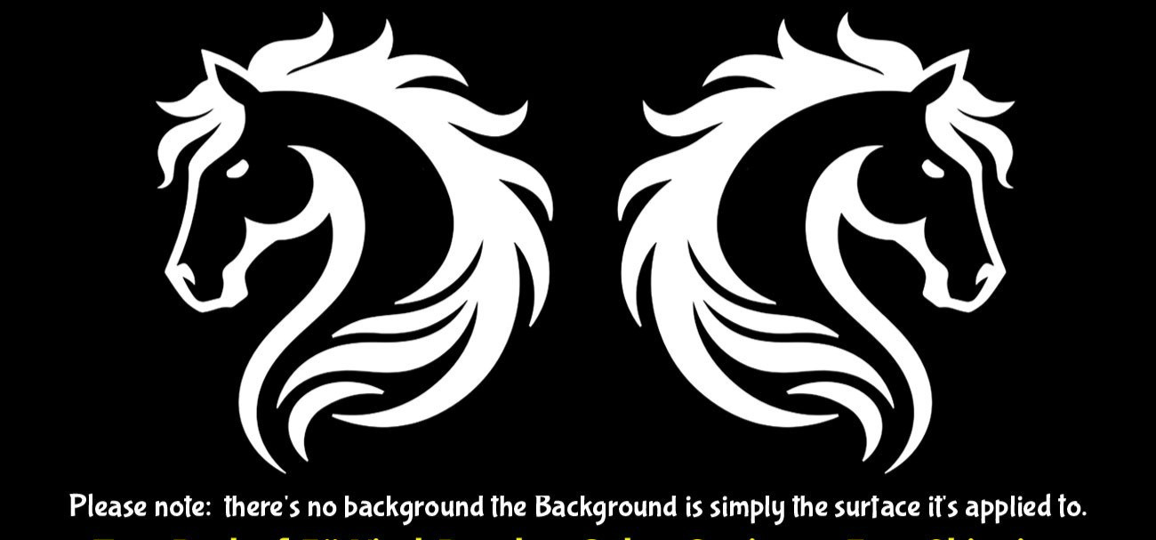 Horse Design Two Pack of 5" White or Black Vinyl Decals Windows Car Truck Laptop