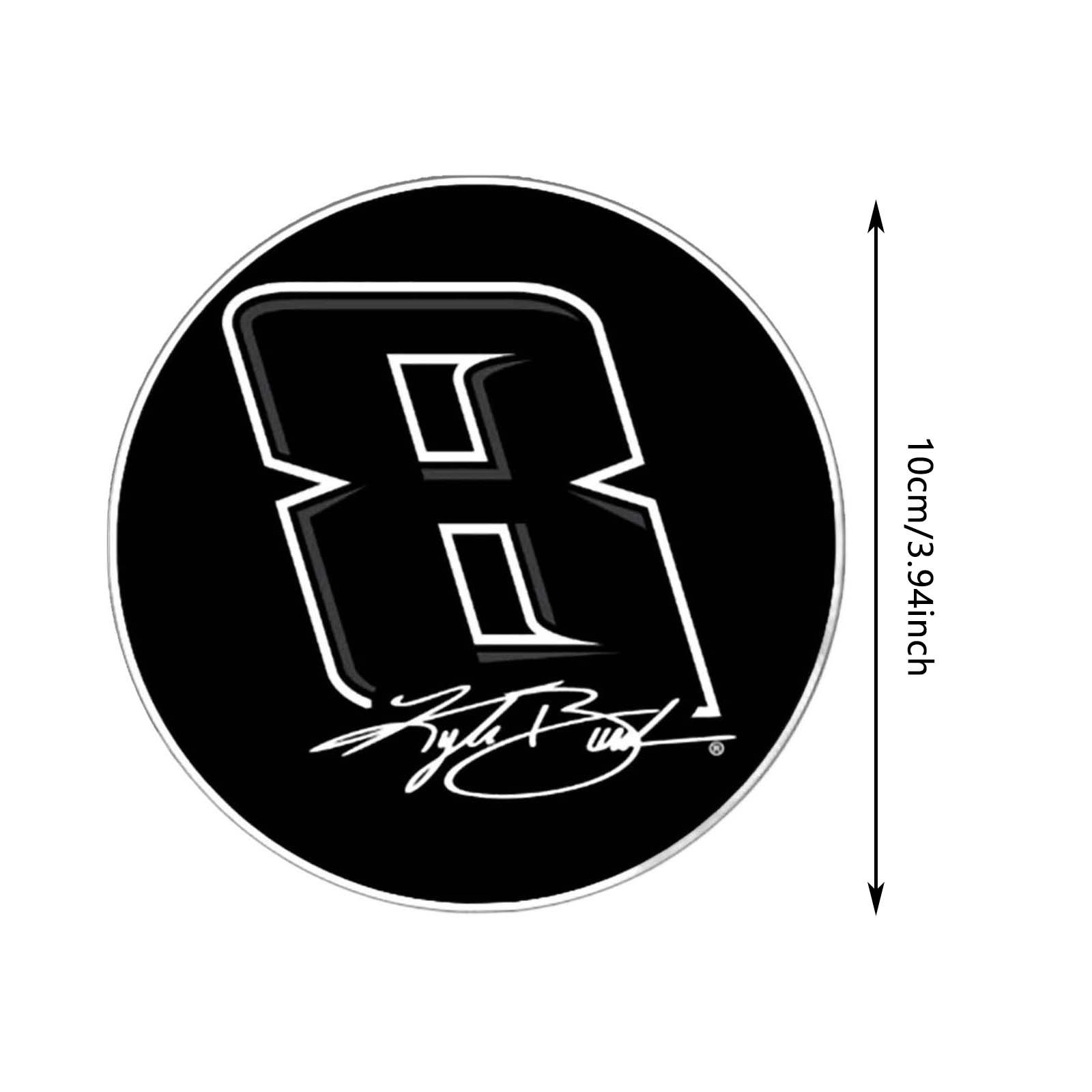 3pcs Kyle Busch 3” Round Tribute Sticker, Fan Gear 8 Decal