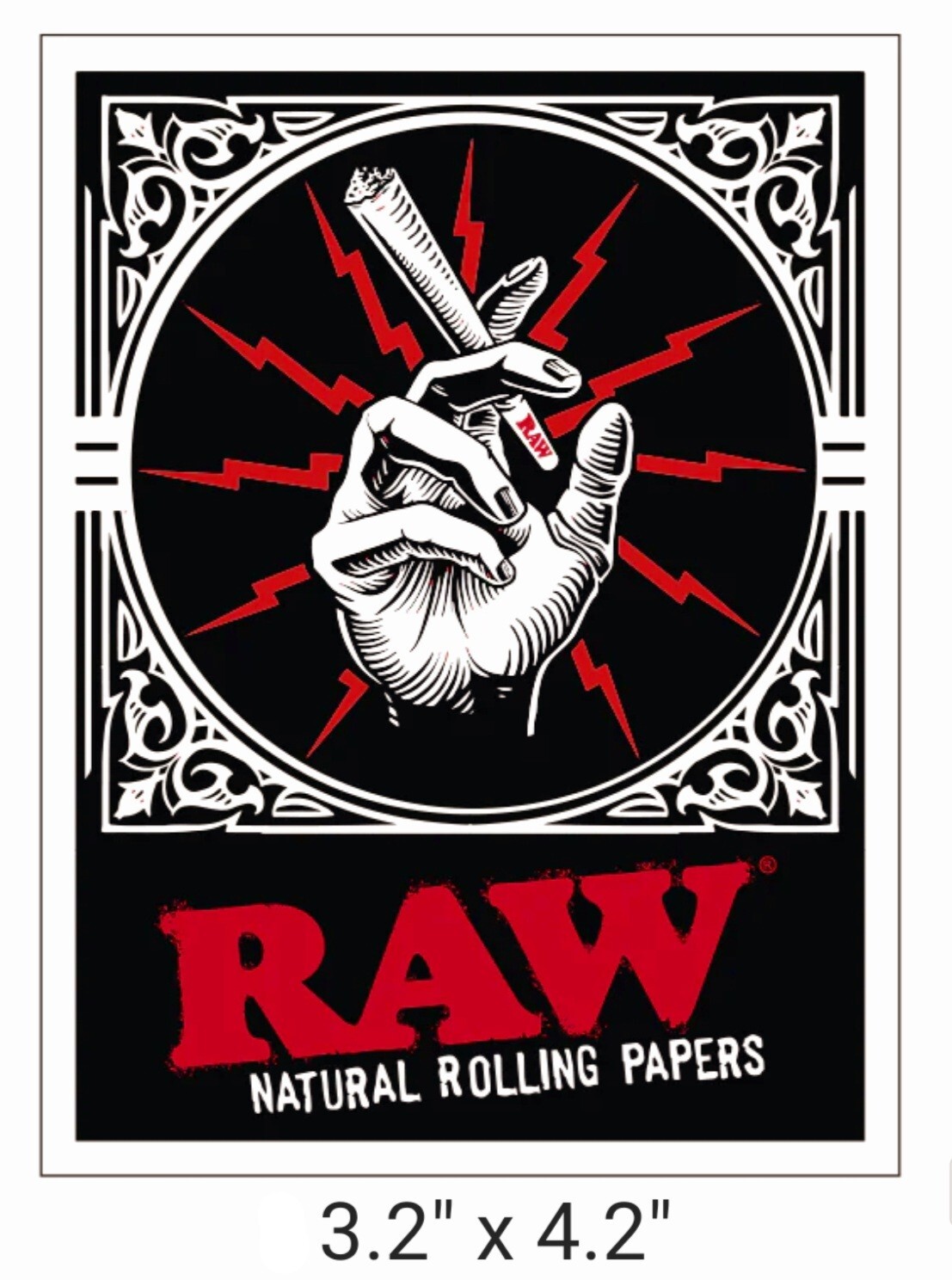 RAW NATURAL ROLLING PAPERS / CONES 9 PIECE COLLECTORS STICKER PACKAGE *GENUINE*