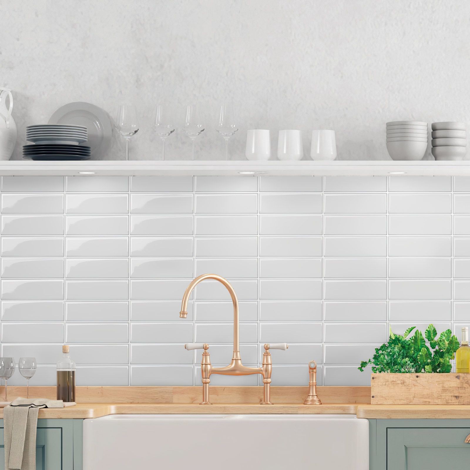 10 Pack 3D Wall Tiles Self Adhesive 10×10" White Peel and Stick Backsplash DIY