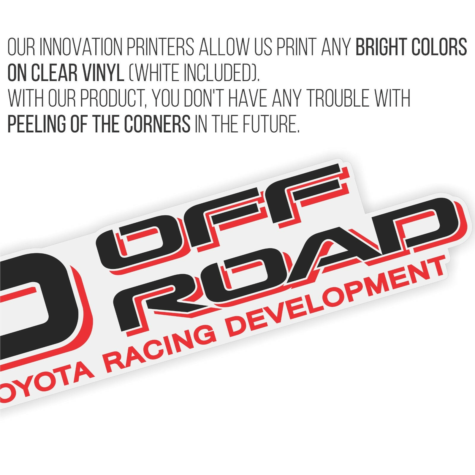 TRD OFF ROAD TOYOTA RACING DEVELOPMENT Truck Decal Set of 2 Clear Vinyl Sticker