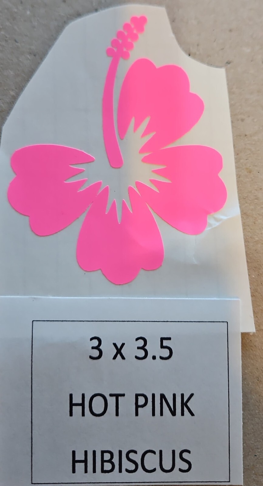 Hot Pink Hibiscus 3" x 3.5" Vinyl Window Decal