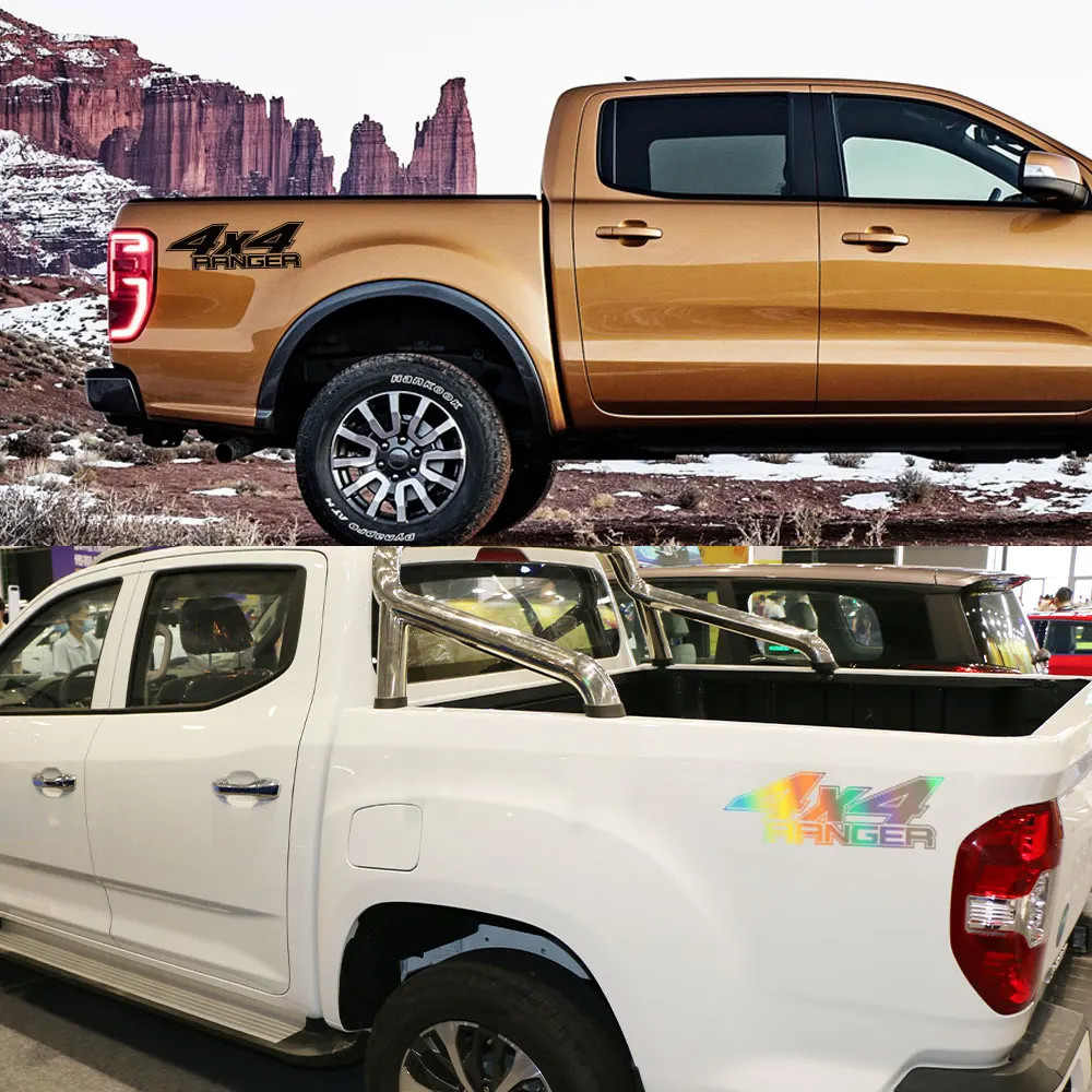 Aftermarket 4×4 Rear Bed Side Decal for Ford Ranger Raptor | Pickup Truck Vinyl