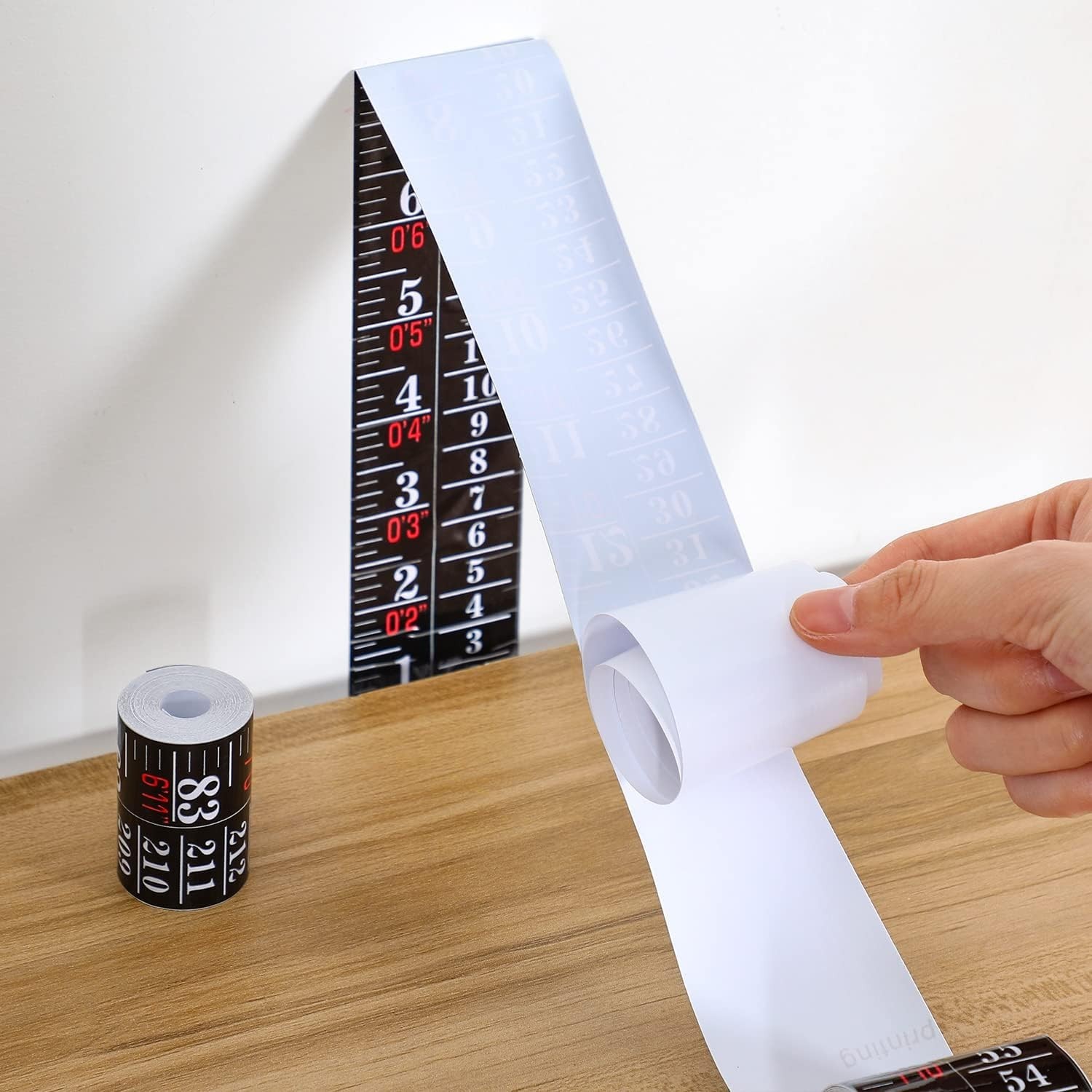 Growth Chart Ruler Black Adhesive Height Indicator Tape Measure Decor