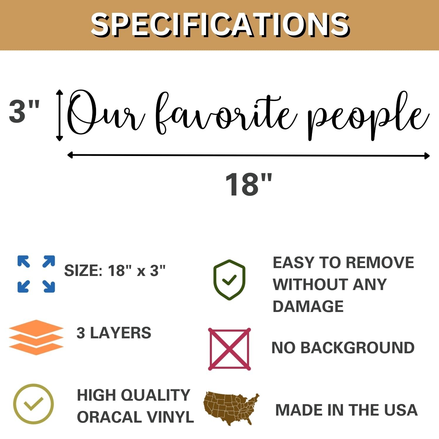 Our Favorite People Sticker (18" x 3") – Wedding Seating Chart Decal – Weddin…