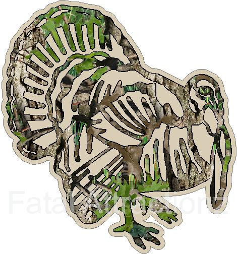 Tan Camo Turkey Vinyl Decal sticker hunting bird gobbler bow hen