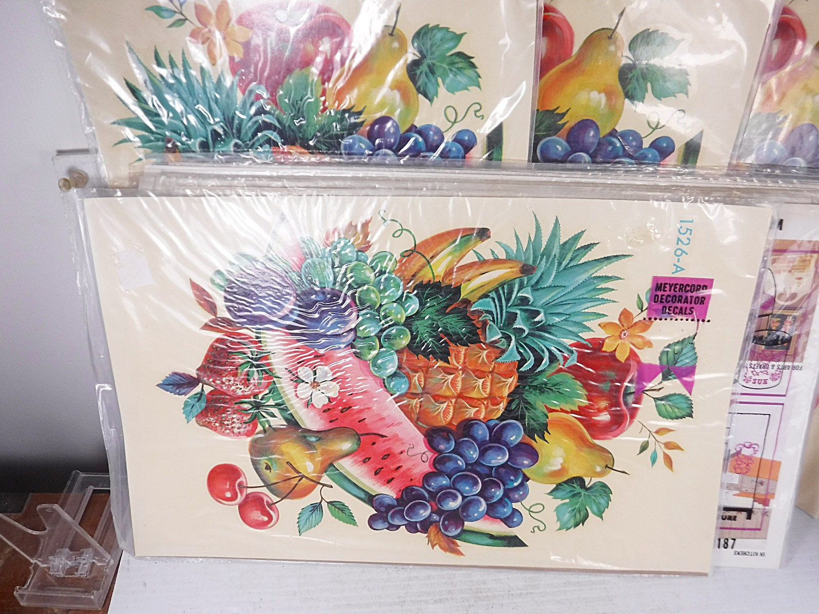 Vintage 1970s Large Meyercord Fruit Assortment Decal Transfer 1526-A Lot of 8