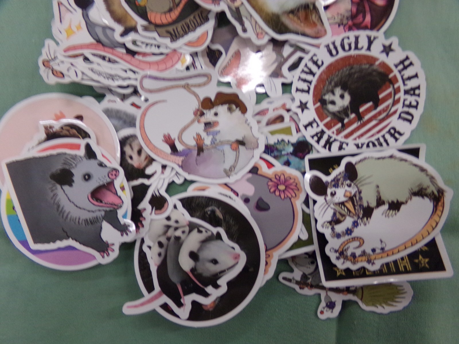 Lot of 52 Assorted Funny, Cute Possum Stickers ~ NEW ~ Decals