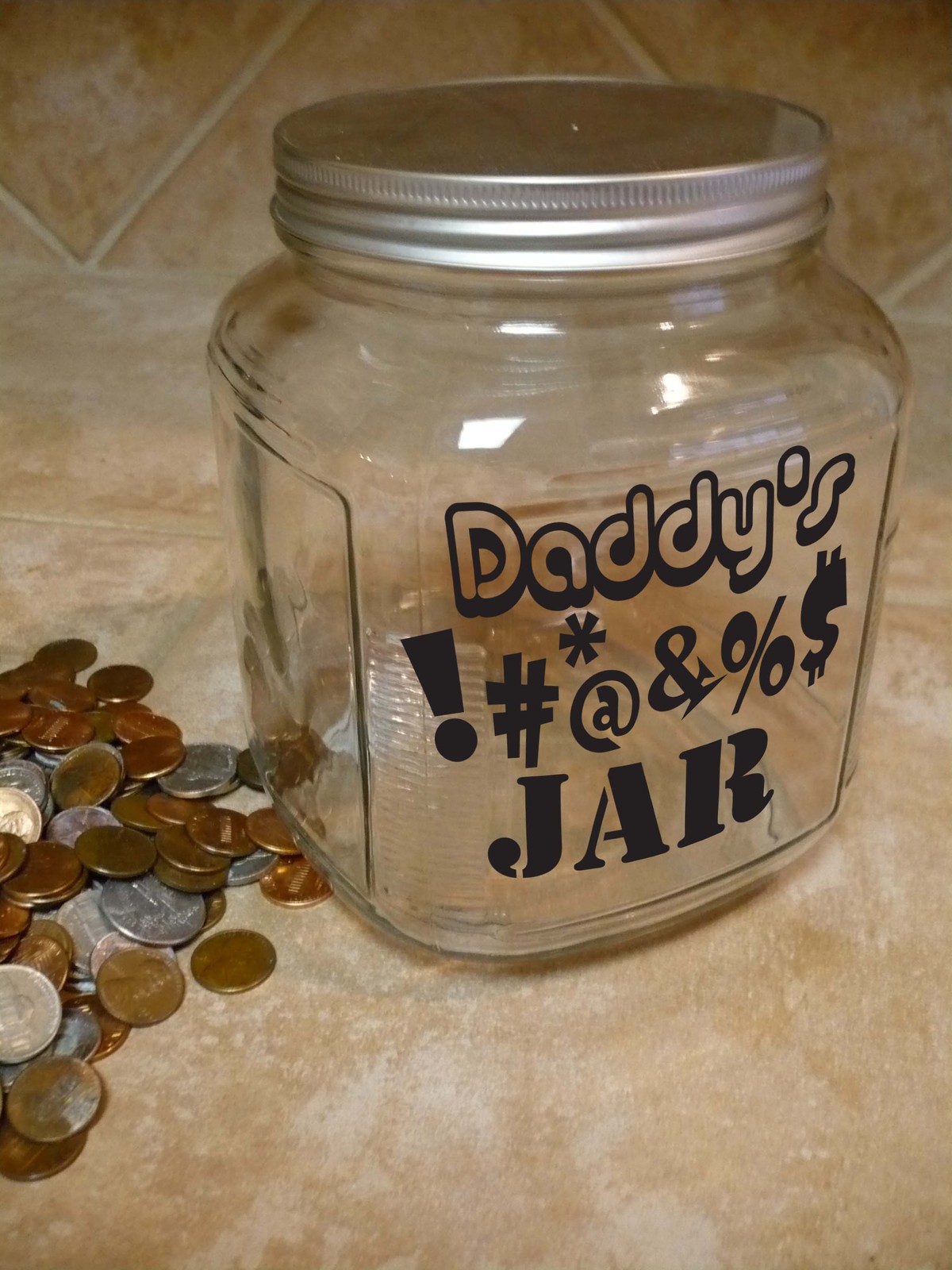 Mommy Daddy SWEAR JAR Vinyl Sticker Decal 5"h x 5"w (Jar not Included)