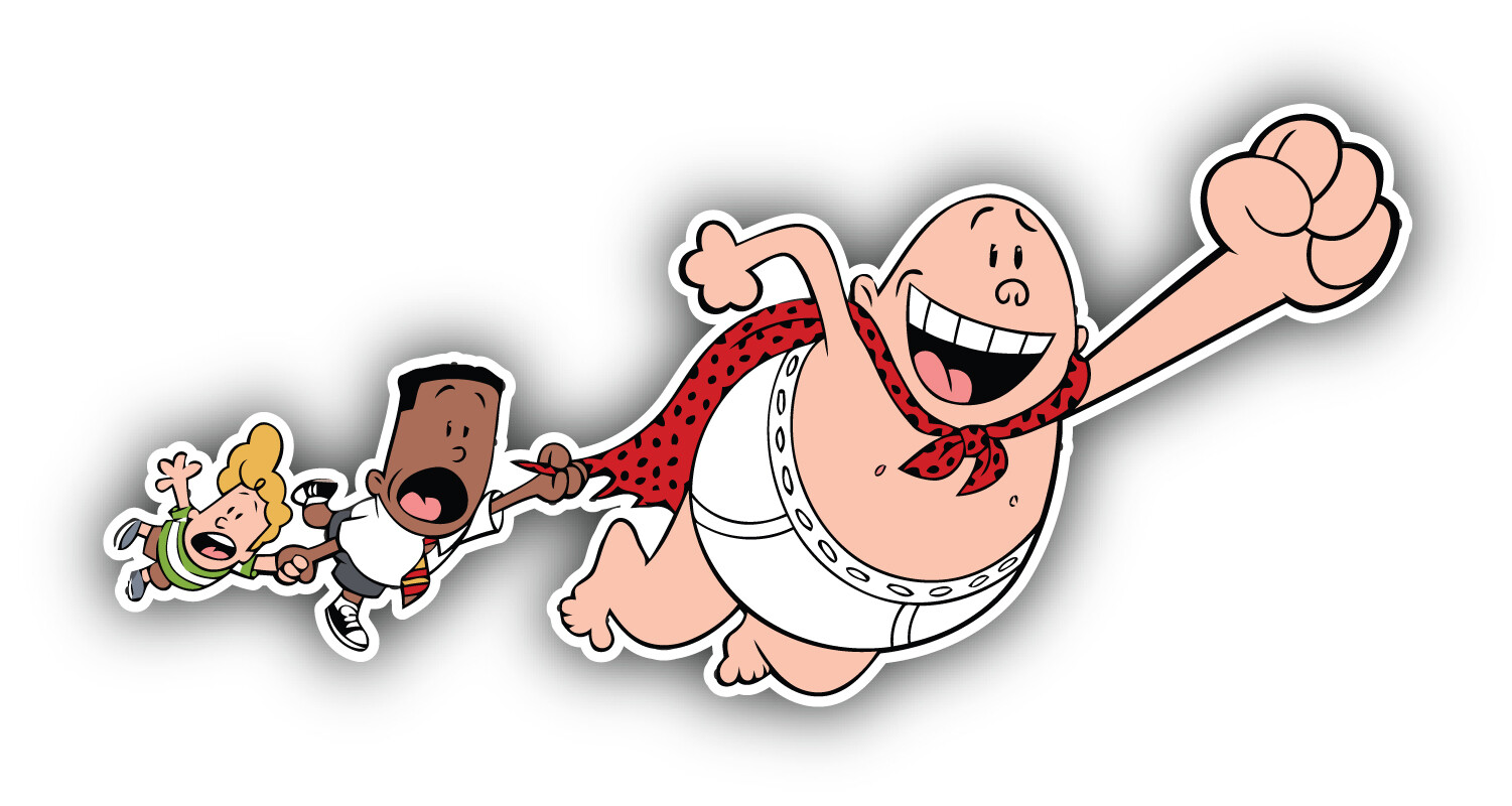 Captain Underpants Cartoon Sticker Bumper Decal – "SIZES"