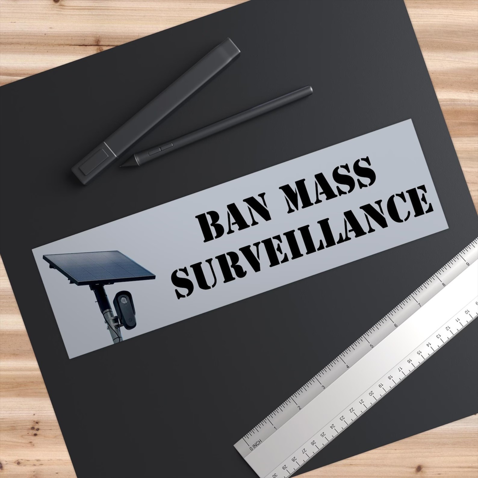 Ban Mass Surveillance Bumper Sticker or Magnet – Anti-Flock License Plate Camera