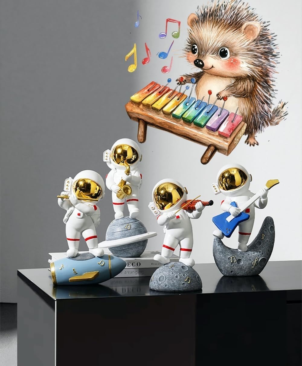 Hedgehog Xylophone Wall Decal Removable Vinyl Sticker Kids Room Decor 11.8in
