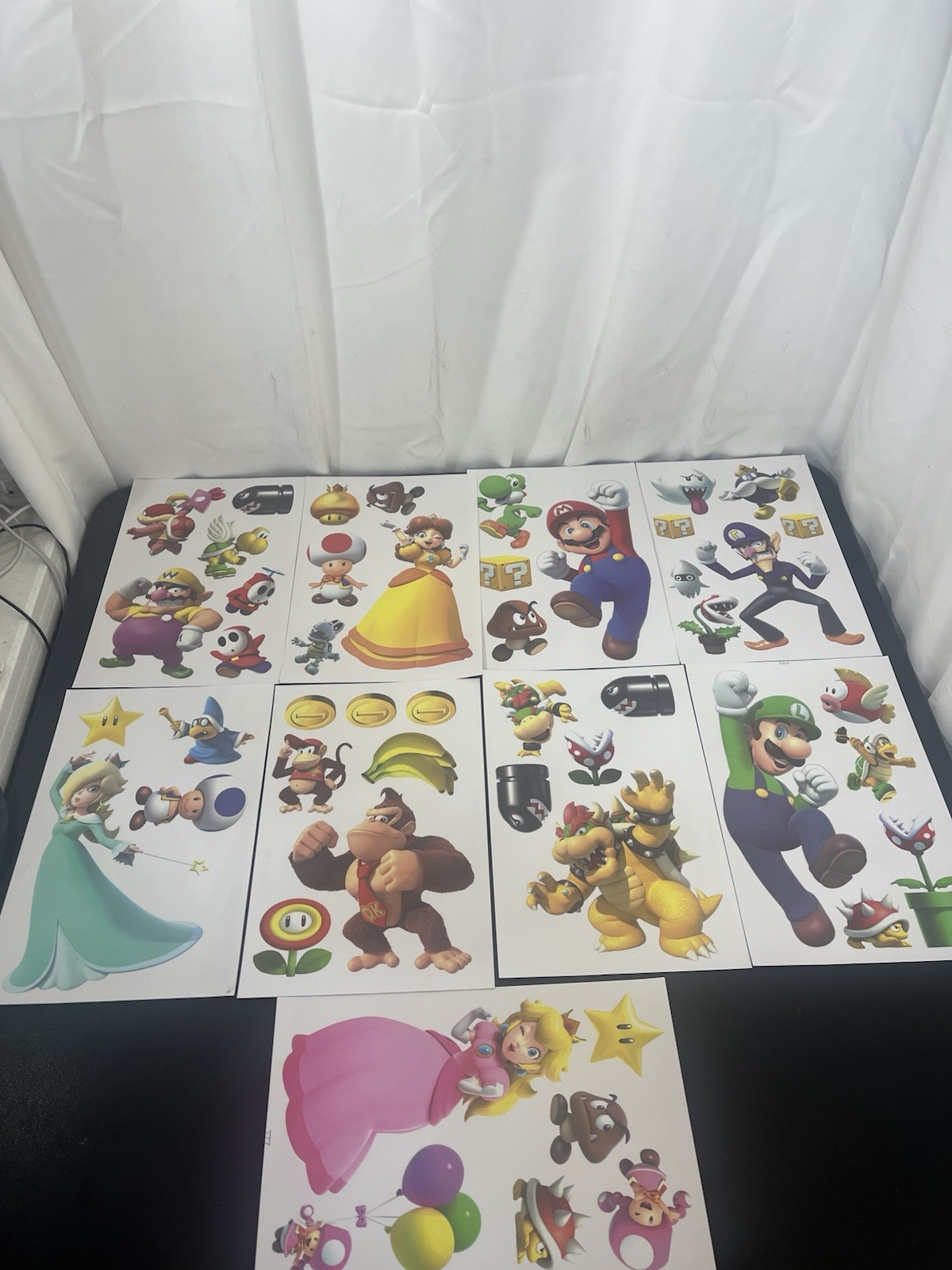Cartoon Window Clings Decals,Party Removable Stickers Mario (9 sheets)