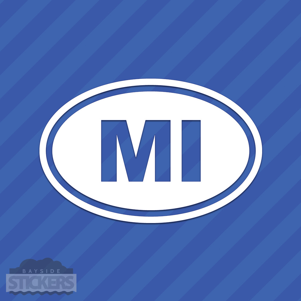Michigan MI Oval Vinyl Decal Sticker