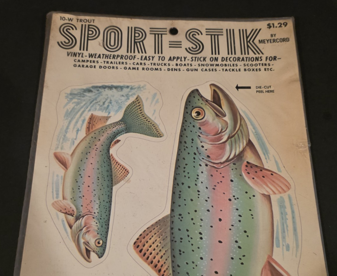 1960's-70's SPORT STIK Original Vinyl Sticker-Decal-UNUSED-Great Display-NOS