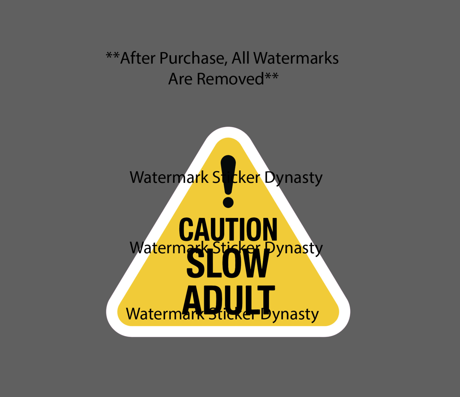 Slow Adult Sticker Waterproof Decal Caution Warning Funny Humor Smart Gift NEW