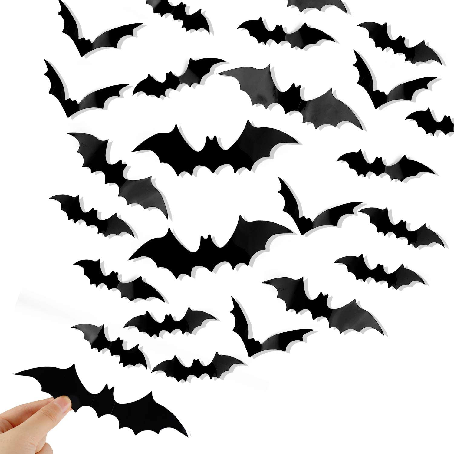 Bats Wall Decor, 120 Pcs 3D Bat Halloween Decoration Stickers for Home Decor 4 S
