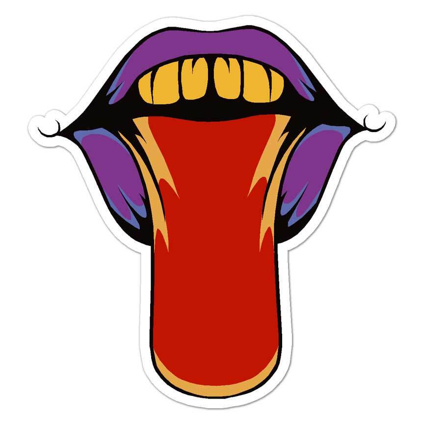 Lips Lick, Vinyl Decal Sticker, Indoor Outdoor, 3 Sizes, #8188