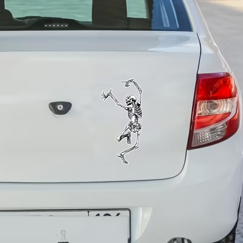 1pc Dancing Skeleton Having Fun Sticker Vinyl Waterproof Sticker Decal