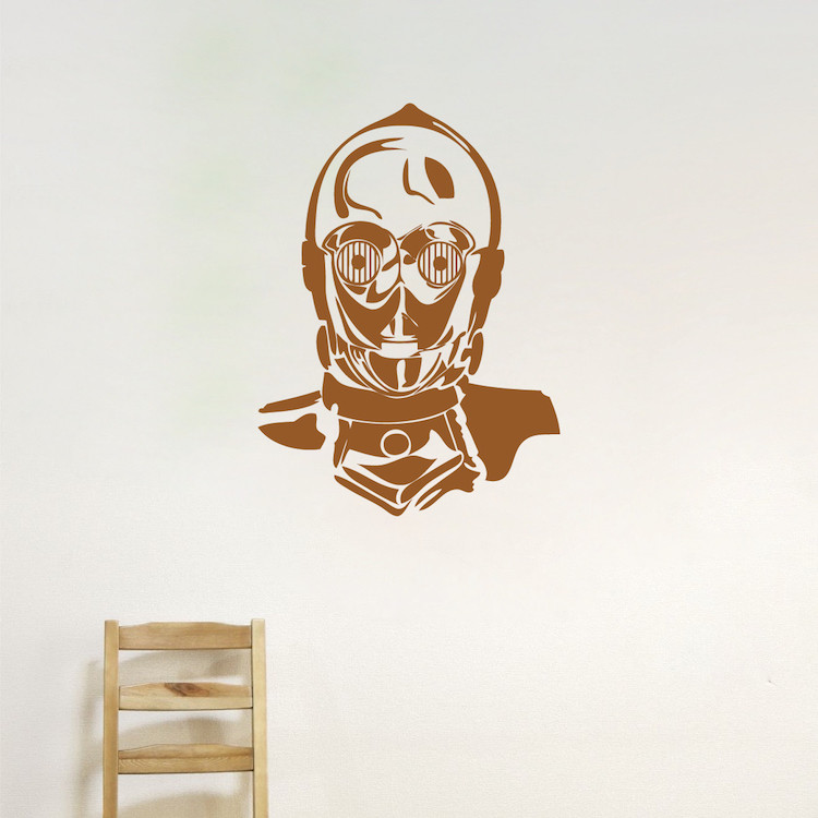 C3PO Droid Wall Decal Star Wars Wallpaper Mural Vinyl The Last Jedi Design, g86