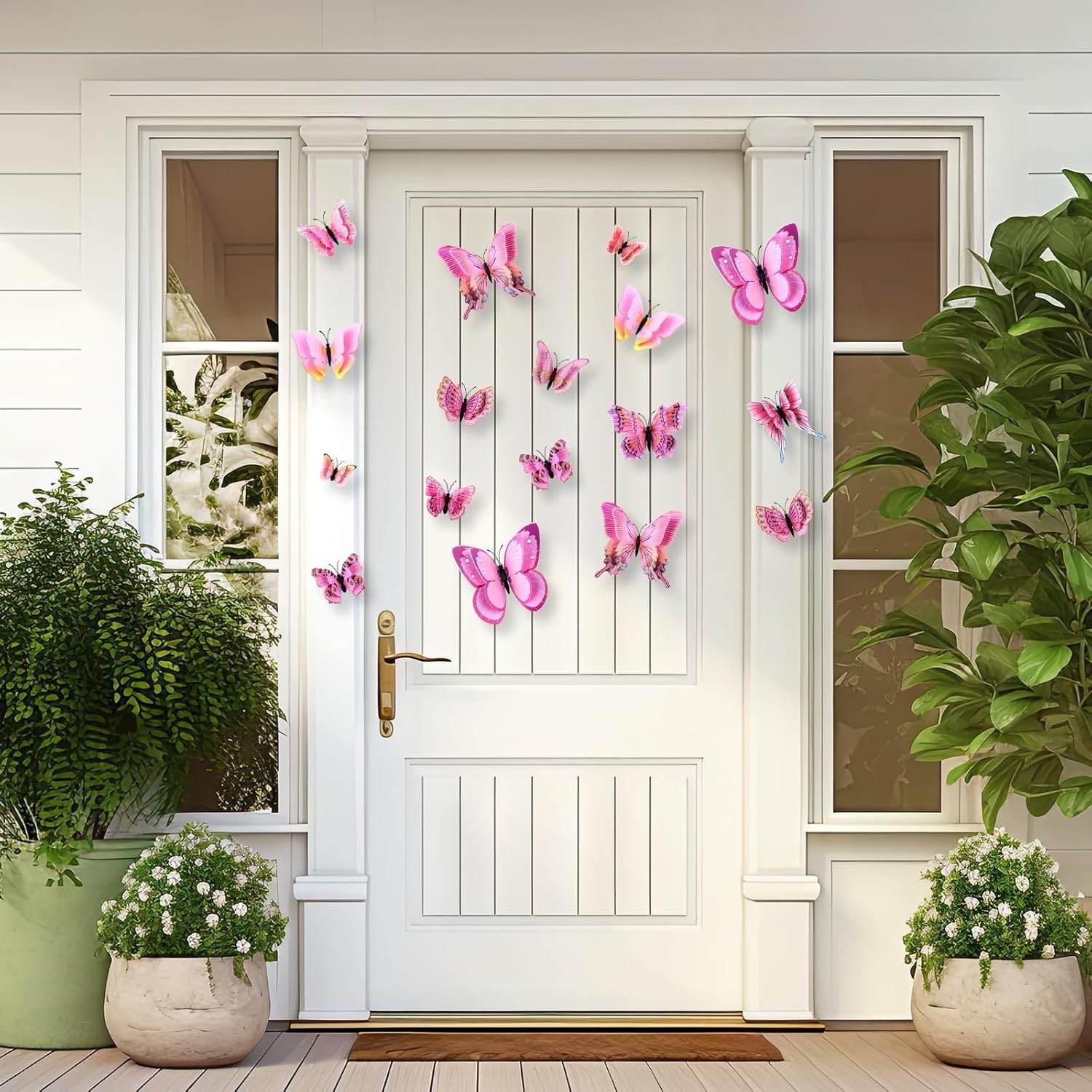 24 PCS 3D Butterfly Decorations With Magnets, Double Layer Magnetic Butterfly St