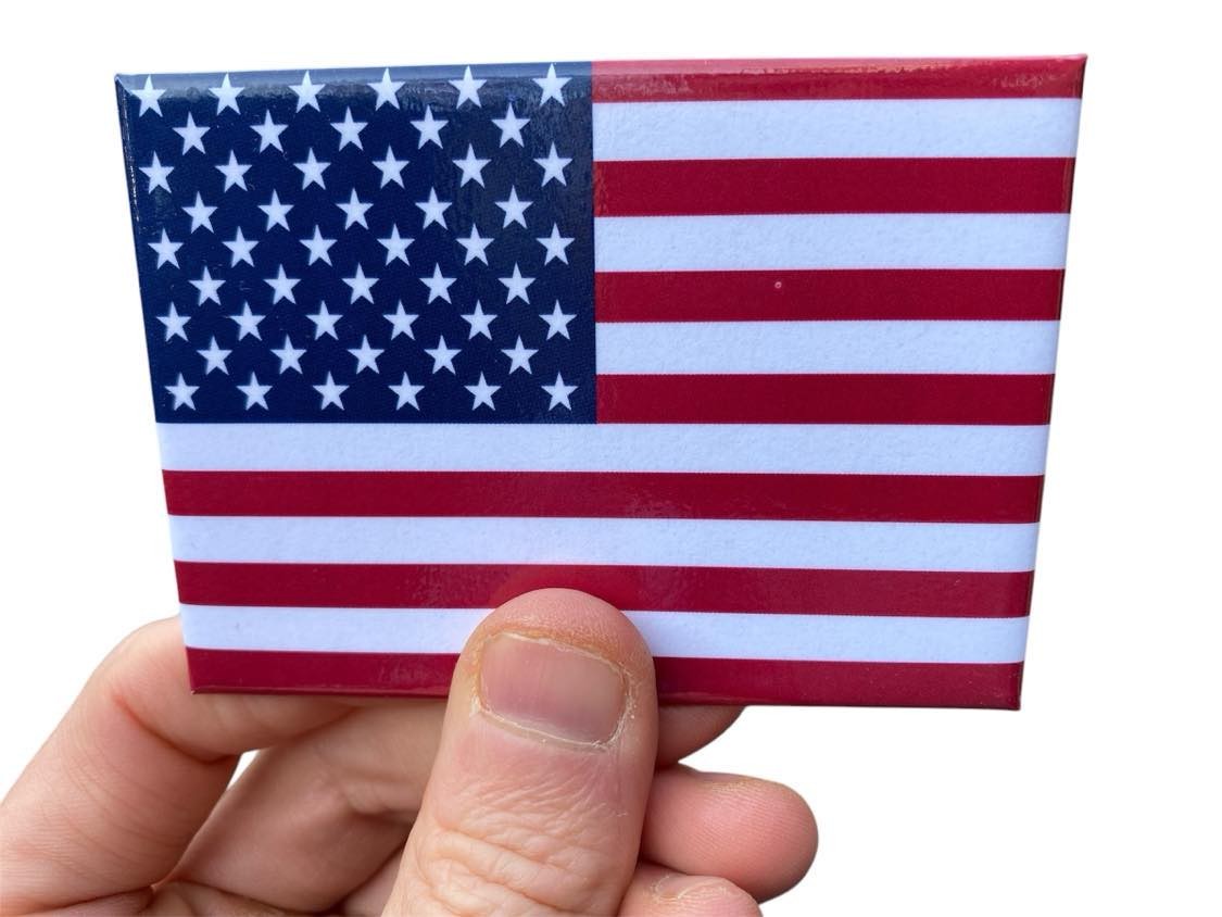 USA American Flag Fridge Magnet Kitchen Home Decor – 3.5" x 2.5" Made in USA