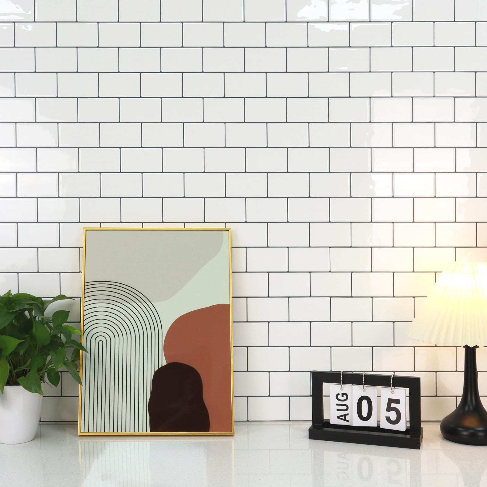 STICKGOO 10-Sheet White Subway Tiles Peel and Stick Backsplash, Stick on Tile…