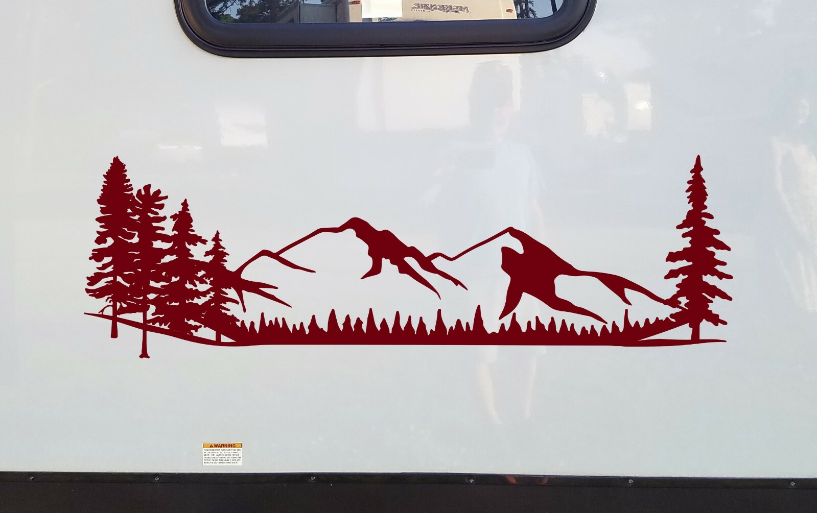 Mountains Forest Scene Vinyl Decal V1 Camper RV Travel Trailer Graphics Sticker