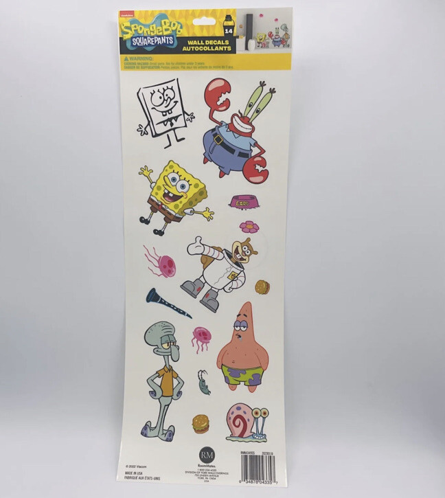 SPONGEBOB SQUAREPANTS PATRICK & friends wall stickers 14 room decals Squidward