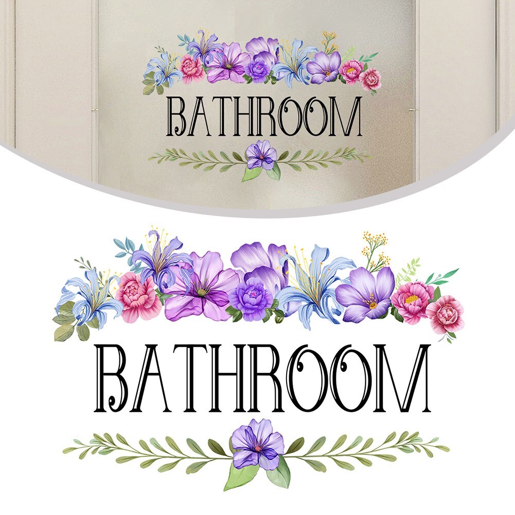 Waterproof Vinyl Wall Sticker Bathroom Door Sign Easy Application Removable