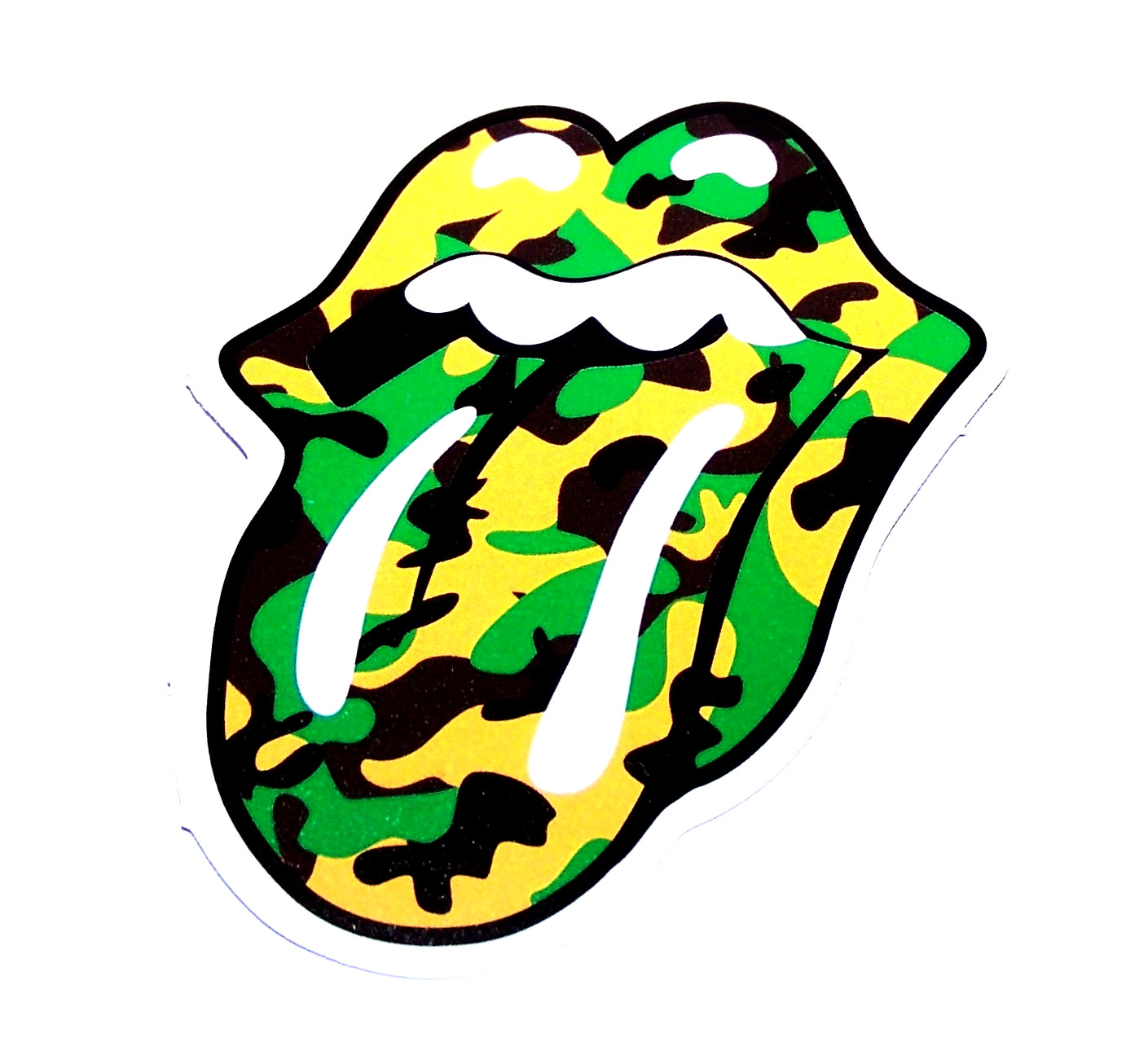 The Rolling Stones Mouth Camo Logo Die Cut Sticker Decal Music Band Rock & Roll