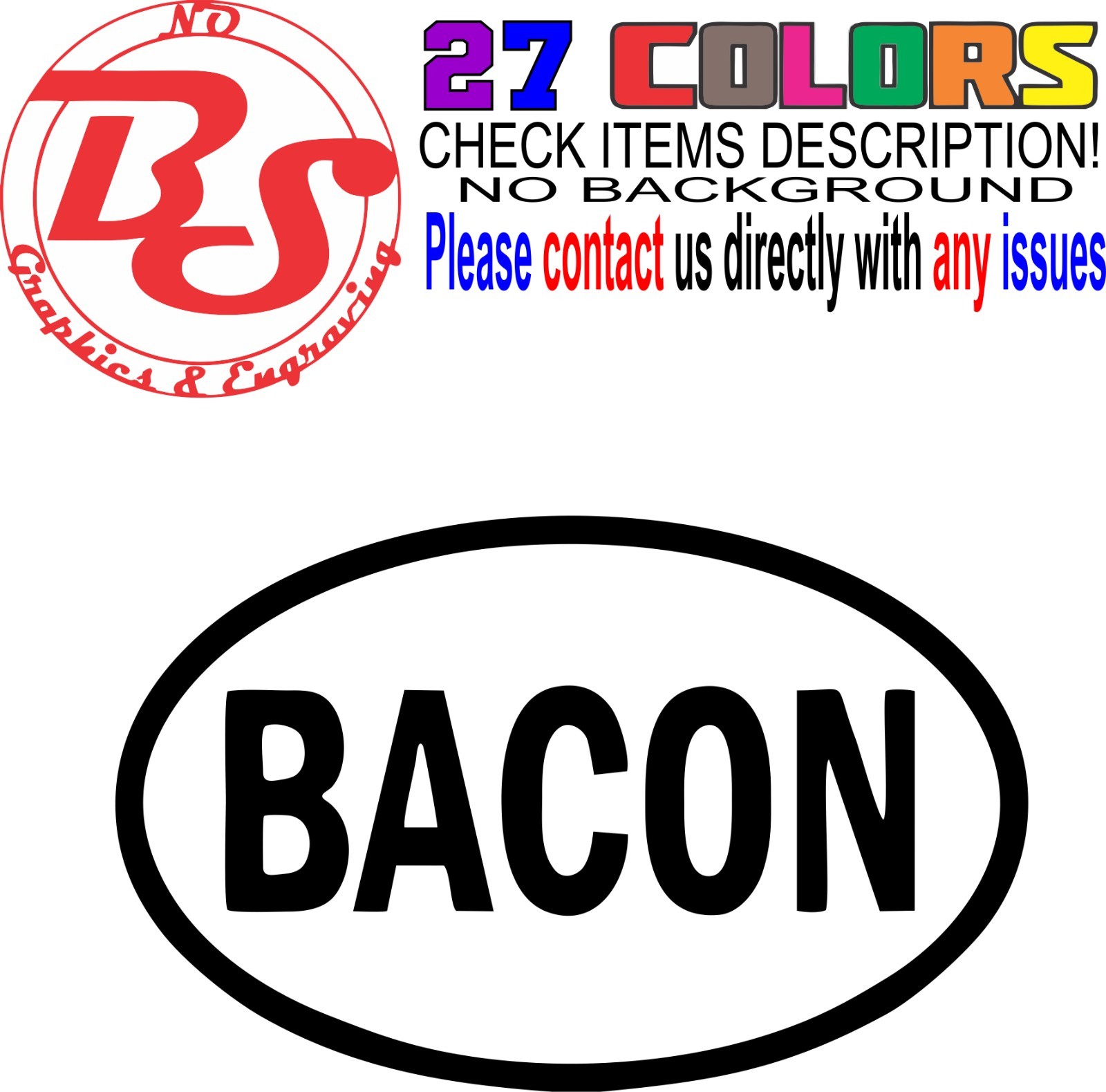 6" Bacon Vinyl Decal Beer Boobs Guns Smoker BBQ Funny Traeger Blackstone noBS