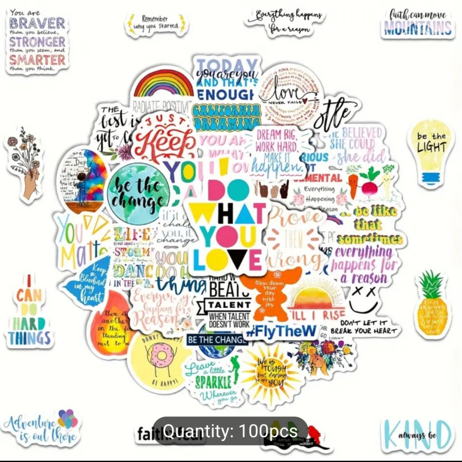 10 PCS Mini Inspirational Quotes Sayings Stickers BRAND NEW