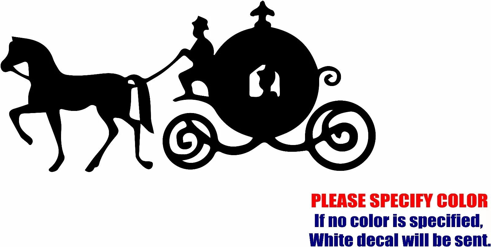 Cinderella Carriage Adhesive Vinyl Decal Sticker Car Truck window Various Sizes