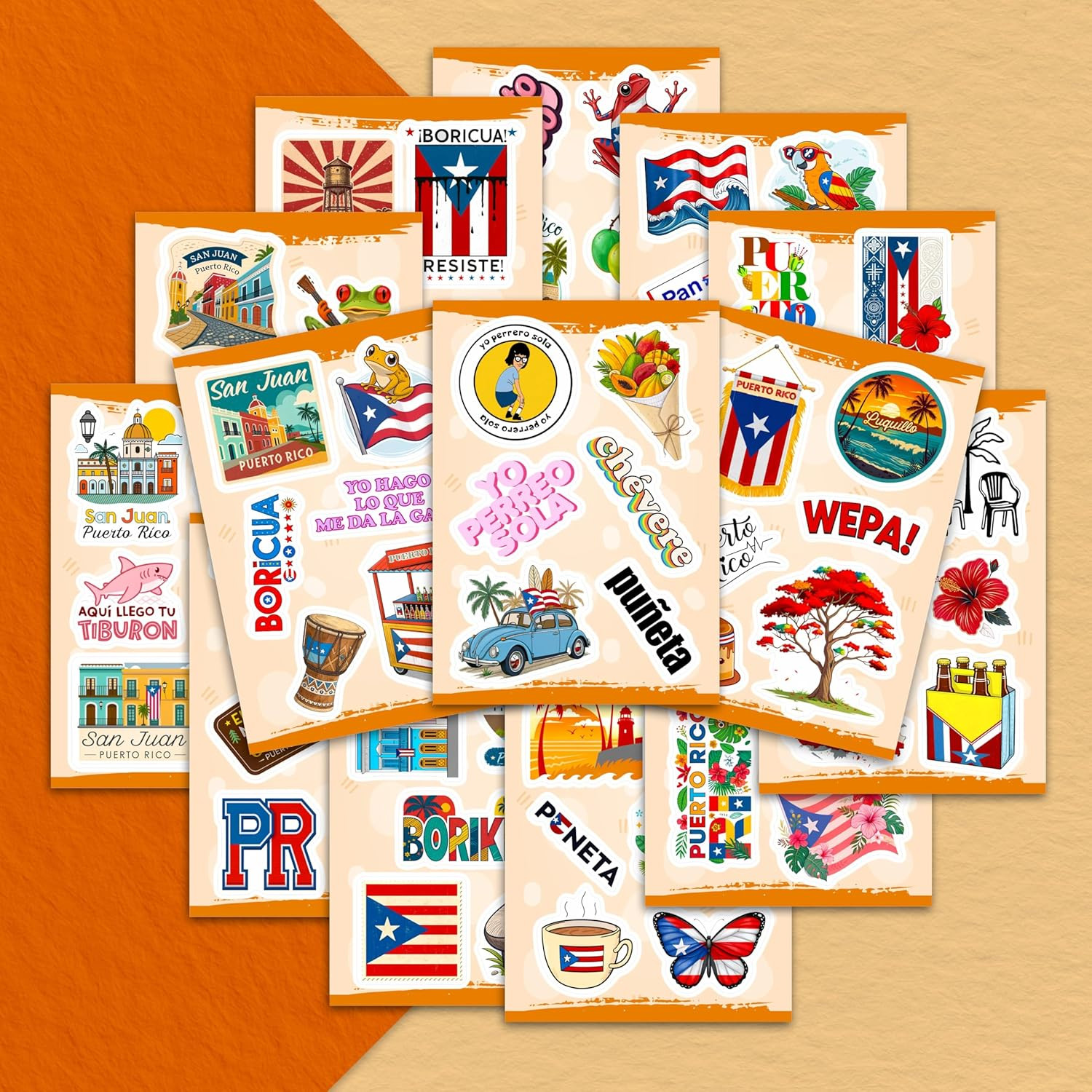 100Pcs Puerto Rico Stickers and Decals for Water Bottle, Laptop – Puerto Rico Gi