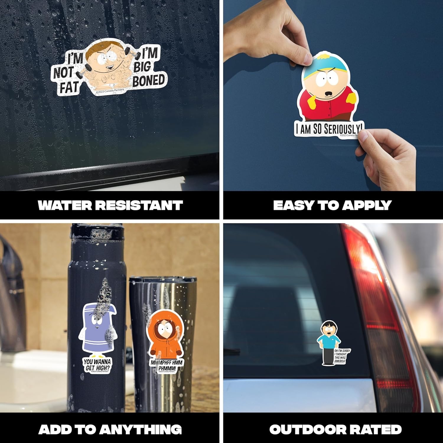 Licensed South Park Vinyl Decals – Set of 12 Waterproof Stickers for Fans