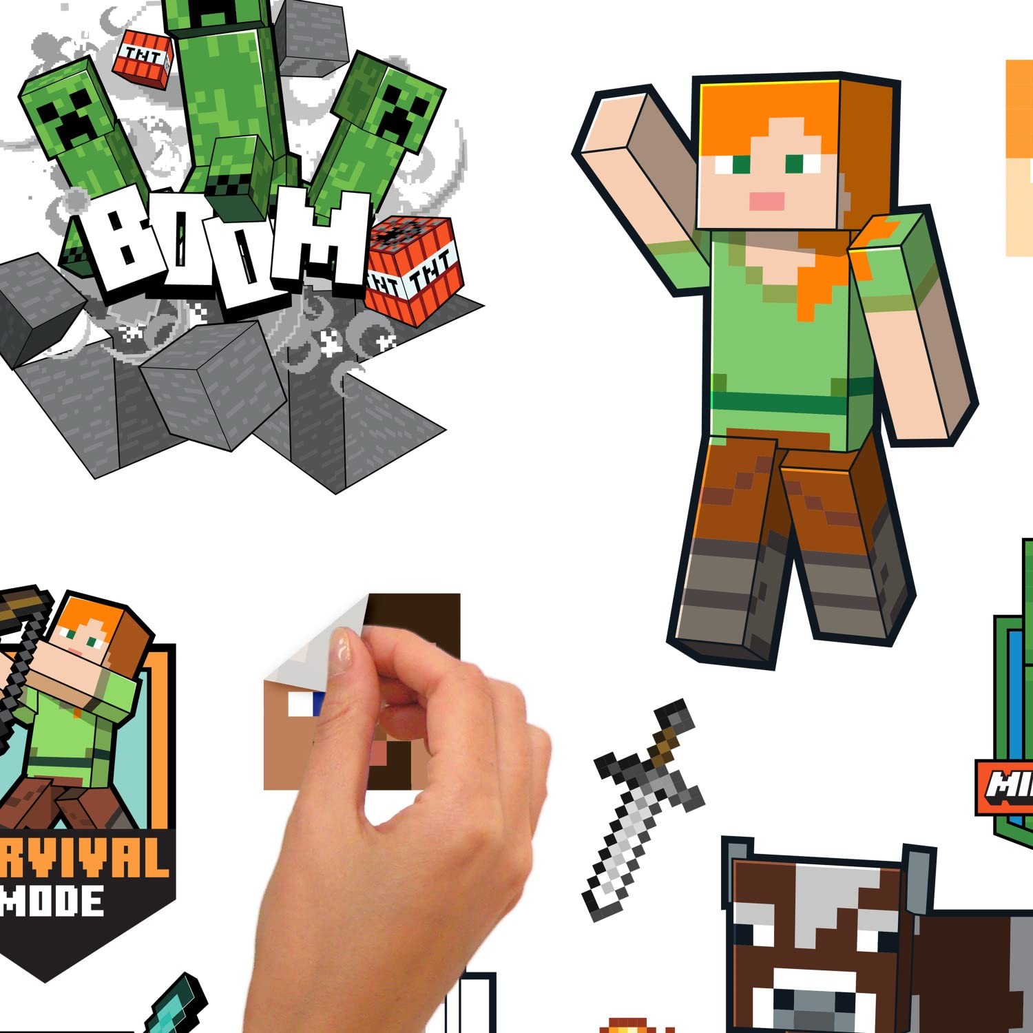 RMK5366SCS Minecraft Characters Peel and Stick Wall Decals