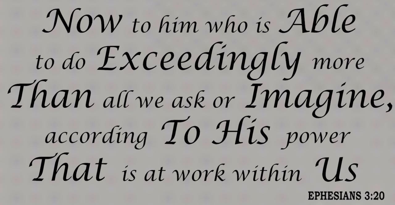 Ephesians 3:20 BIBLE VERSE Quote Now to Him who is able Wall Art vinyl Decal NEW