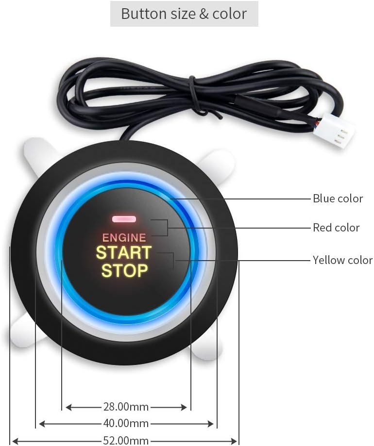 EC004 Smart RFID Push Engine Start Button kit & Keyless Go System Upgrade Key S