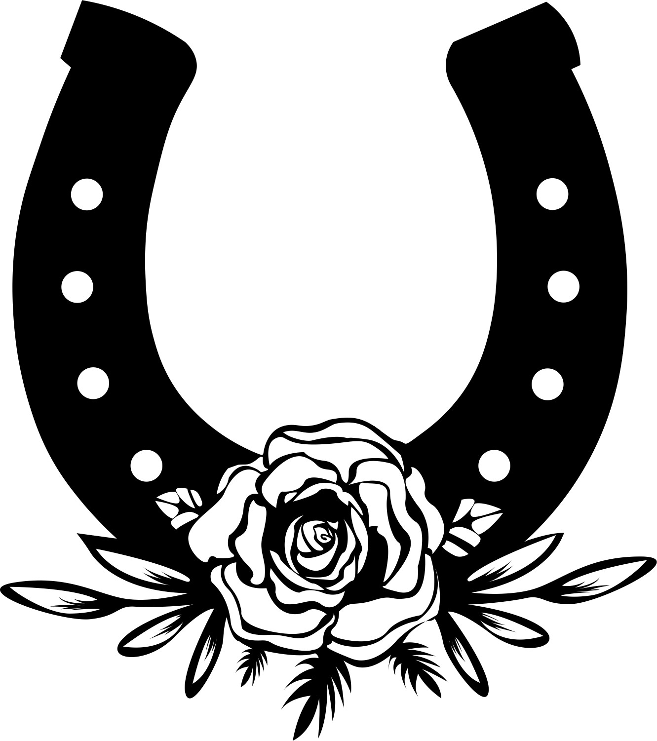 Floral Horseshoe Vinyl Decal Sticker Car SUV Truck Window Wall Tablet Laptop