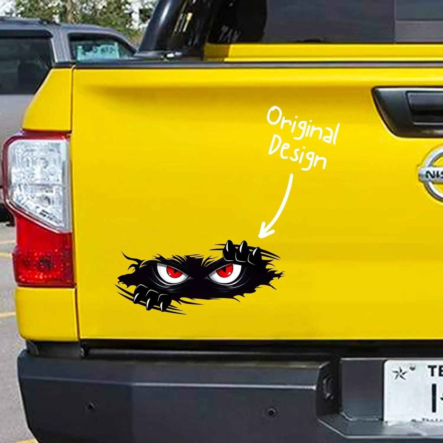 3Pcs Funny Monster Car Stickers Waterproof 3D Vinyl Decals Cute Peeking Auto Dec
