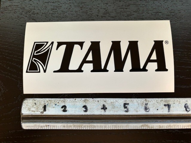 Tama Drums Logo 7" White & Black Vinyl Sticker