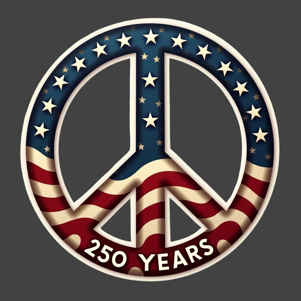 Americana Sticker Vinyl Decal Peace Sign 250 Patriotic USA Vintage Style